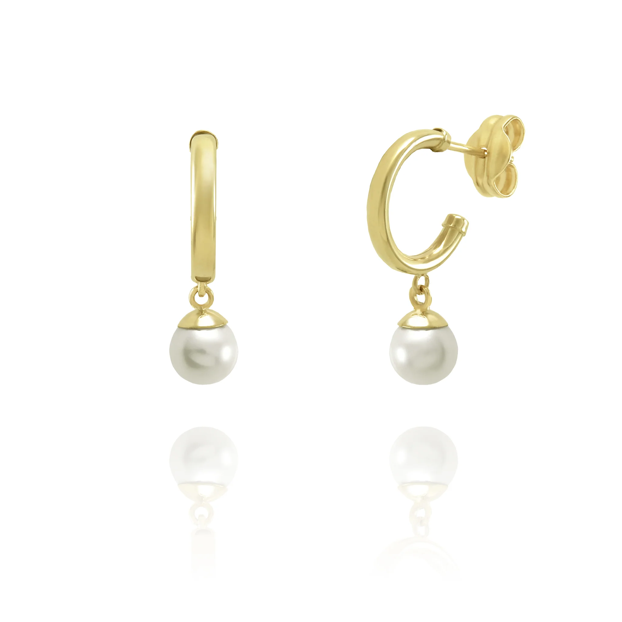 PENDIENTES ORO RULO PERLA